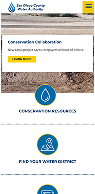A mobile website page for San Diego County Water Authority featuring conservation information, a yellow 