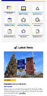 Screenshot of a website homepage featuring navigation icons, 