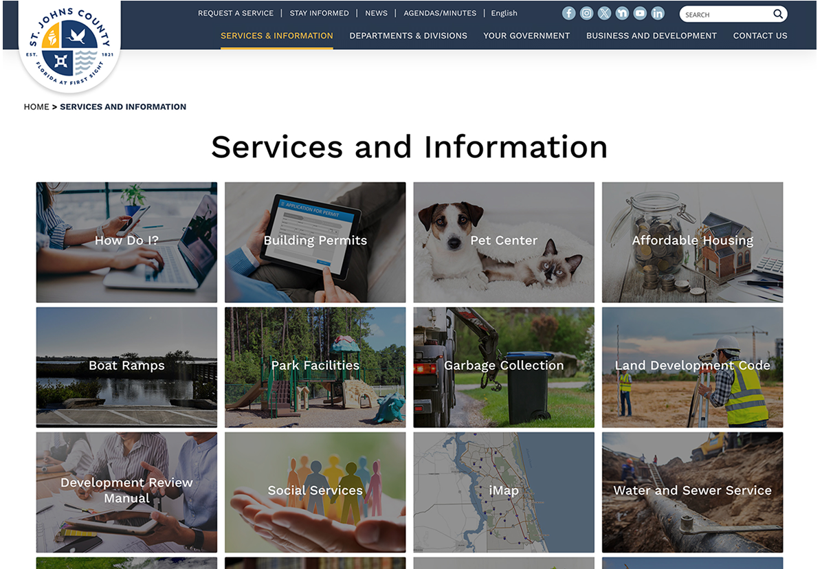 A website page titled 