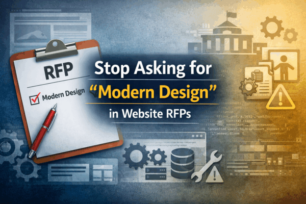 A clipboard labeled RFP with a check mark for 