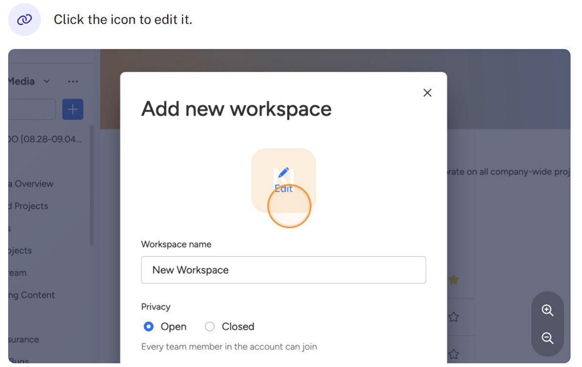 A popup window titled 